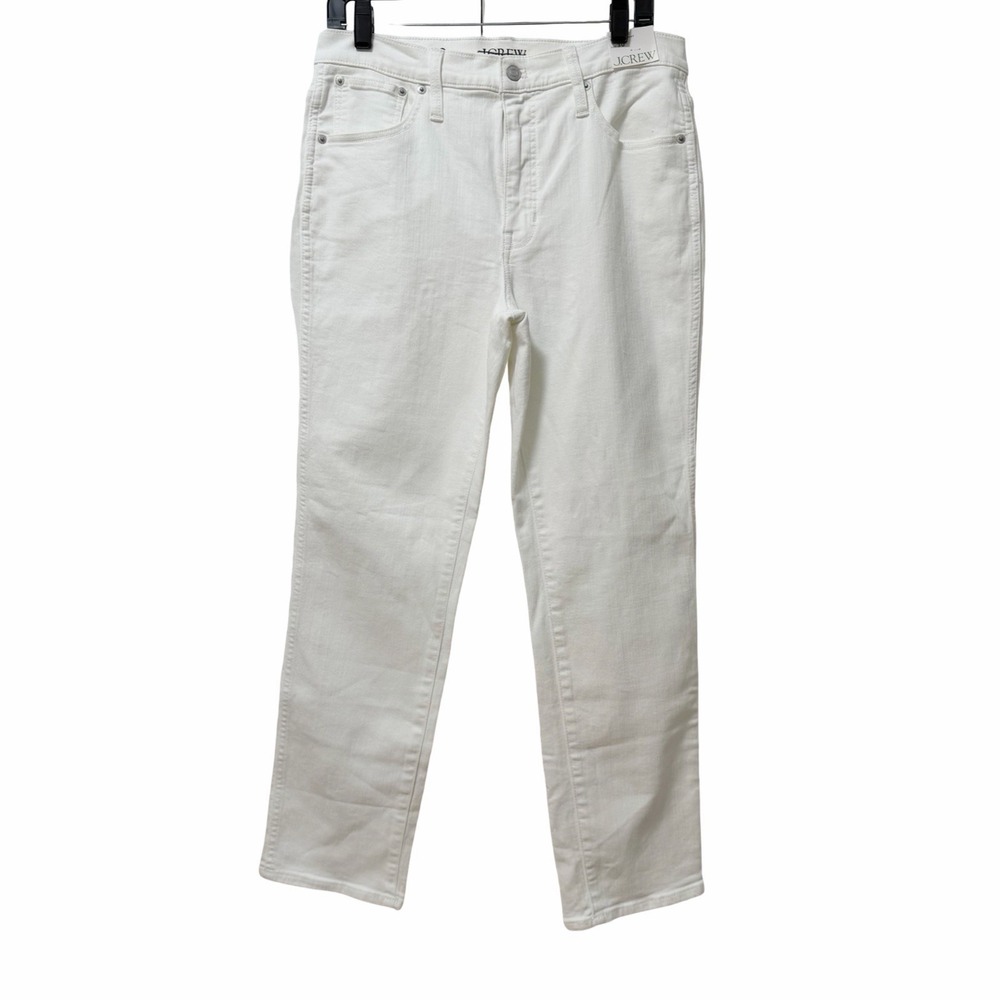 J Crew Womens 10" Vintage Slim Straight Jeans Size 30 White Stretch Preppy NEW